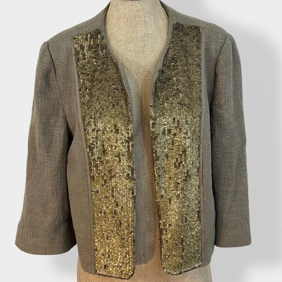 Forth & Towne Gold Sequin Tweed‎ Jacket  12 - Picture 1 of 6